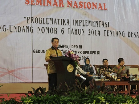 SHS Beri Ceramah Pada Seminar Nasional UU Desa di Gedung Nusantara IV MPR